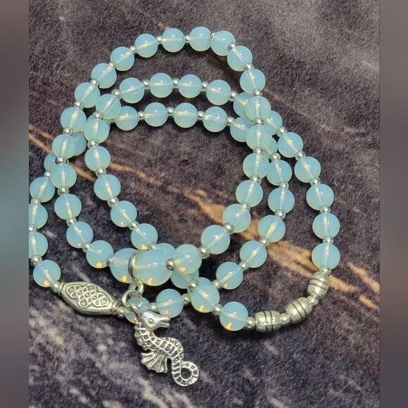 Set of 3 Opalite Beaded Stretch Bracelets - Picture 6 of 13